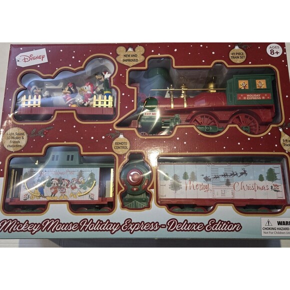 Disney Mickey Mouse Holiday Express Deluxe Edition 49-piece Train Set New Sealed